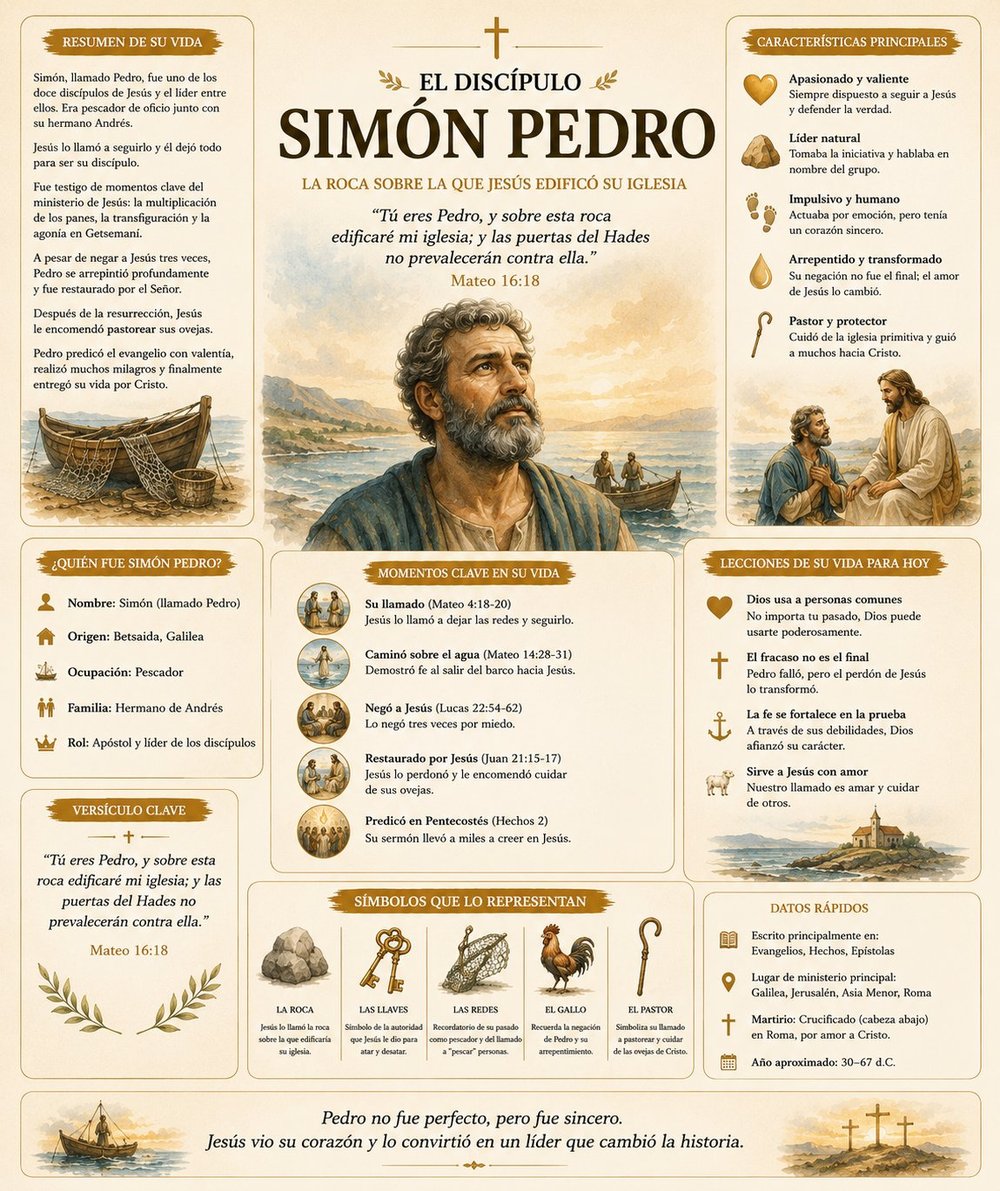 Infografía del discípulo Simón Pedro